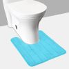 U Shaped Bathroom Rugs Contour Non-slip Toilet Mat Absorbent Cozy Velvet Floor Mat 23.62 x 19.69in