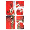 3 Pcs Christmas Bathroom Rugs Set Contour Non-slip Toilet Mats