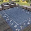 Home Decor Coastal Bordered Coral Reef Indoor/Outdoor Accent Rug