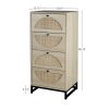 Eco-Friendly Rattan Cabinet with 4 Drawers – Versatile Storage Solution for Living Room, Bedroom, and Study