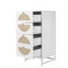 Eco-Friendly Rattan Cabinet with 4 Drawers – Versatile Storage Solution for Living Room, Bedroom, and Study