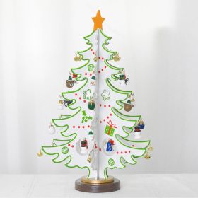 Combination Three-dimensional Pendant Villain Wooden Christmas Tree Ornament (Option: White Three leaves tree-35cm)