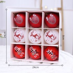 Christmas Tree Pendant Ball Creative Decoration (Option: Red and white elk9)