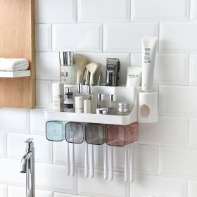 Toothbrush Holder Bathroom Shelving Hole-free Suction Wall (Option: Without-2 Style)