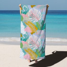 Absorbent Quick-drying Microfiber Bath Towel For Swimming (Option: Pink jungle-180x90CM)