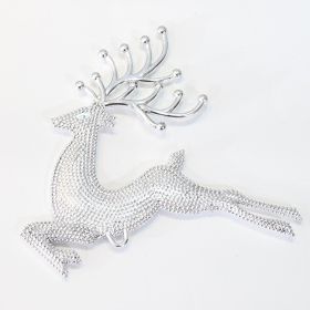 Christmas Decorations 681013cm Electroplated Hemp Dot Christmas Elk Christmas Tree Pendant Gold And Silver Red R'deer (Option: Silver-8cm 4G)