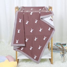 Baby Cartoon Knitted Cotton Cute Windproof Blanket (Option: Light coffee)