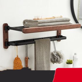 Raw Wood Bathroom Shelf Towel Rack Without Holes (Option: Upgraded Bath Towel Rack 60CM)