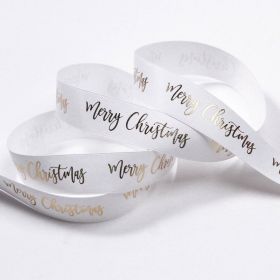 Christmas Ribbon Thread Ribbon Diy Cake (Option: Bronzed white-10yards roll)