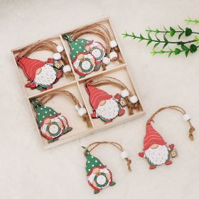 Christmas Faceless Doll Wooden Pendant Decoration Set (Option: Section E)