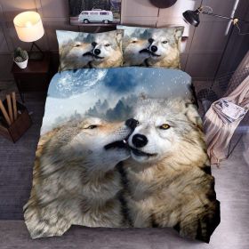 New Pure Cotton Quilt Four-piece Printing Style (Option: Wolf Quilt Cover 2-220x240)