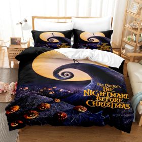 Halloween Series Bed Sheet Holiday Bedding Three-piece Set (Option: 4style-140 × 200)