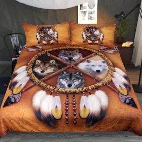 New Pure Cotton Quilt Four-piece Printing Style (Option: Wolf Quilt Cover 4-203x228)